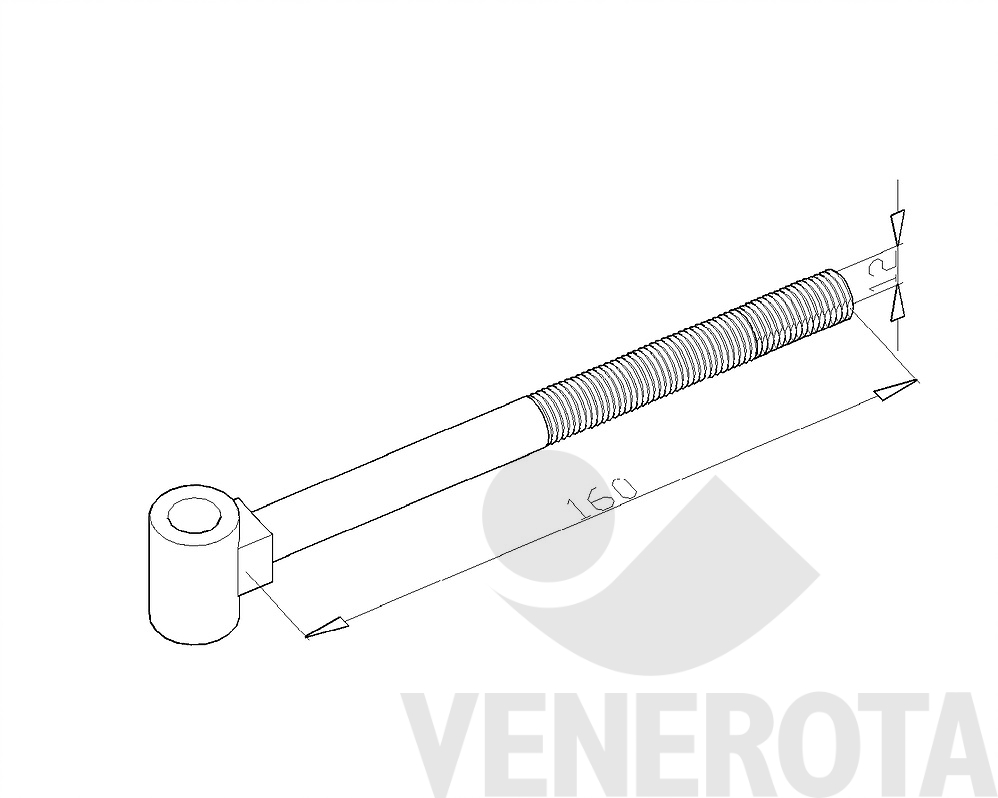 Immagine di Cardine filettato per fermo a scatto - gambo M12 M2