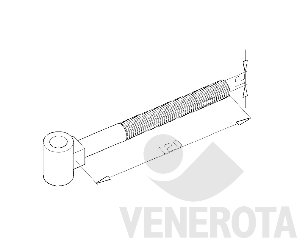 Immagine di Cardine filettato per fermo a scatto - gambo M12 M2