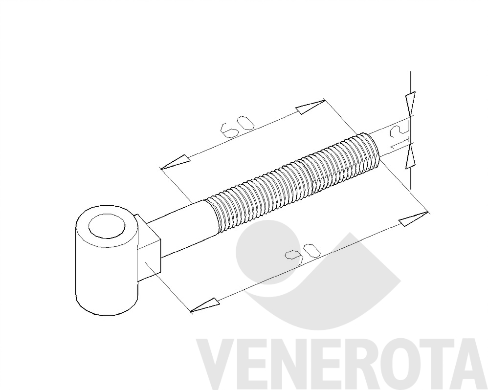Immagine di Cardine filettato per fermo a scatto - gambo M12 M2