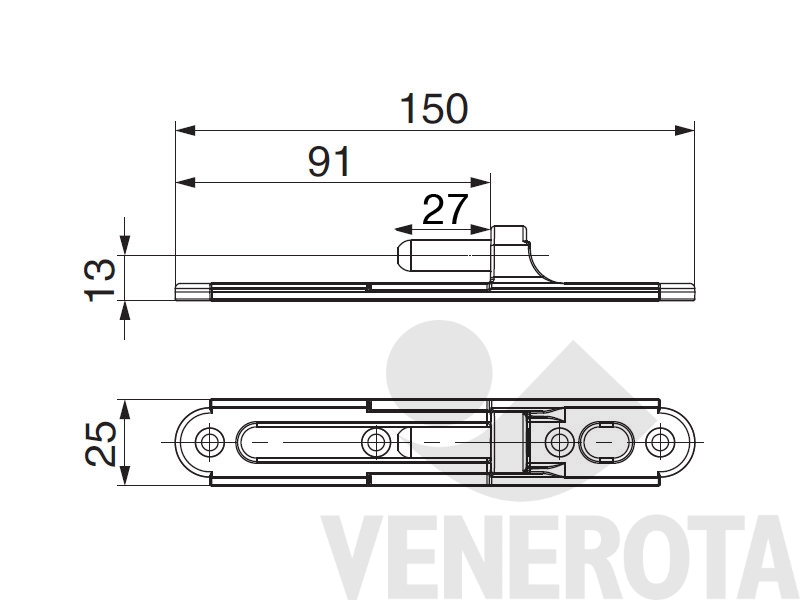 Immagine di Cardine su piastra L=25 mm e Spessori Maico