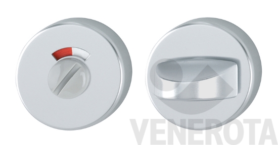 Immagine di Coppia bocchette tonde 42KS per porte WC con nottolino e indicatore libero/occupato - diametro 52 mm Hoppe