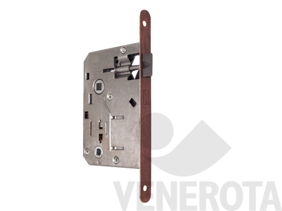 Immagine di Serratura patent Block con doppio quadro - bordo tondo - frontale 16 mm Bonaiti