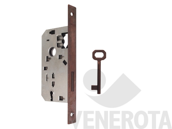 Immagine di Serratura patent solo catenaccio con chiave - bordo quadro - frontale 20 mm Bonaiti