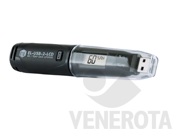 Immagine di Misuratore e registratore di temperatura ed umidità ambientale USB con display Lascar electronics EL-USB-2 LCD