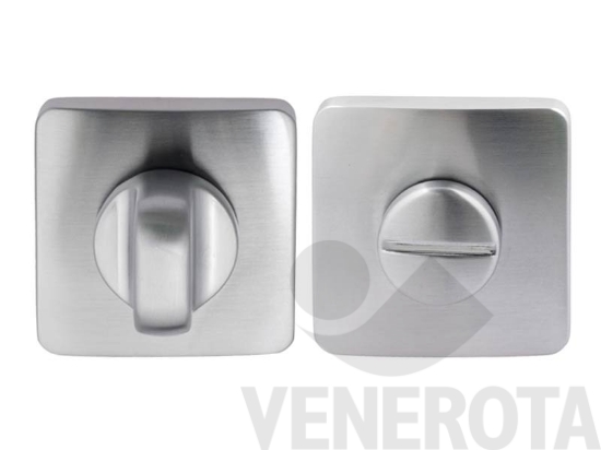 Immagine di Coppia bocchette quadre per porte con nottolino WC PT19 BZG 52x52 mm - quadro 6 mm Colombo Design