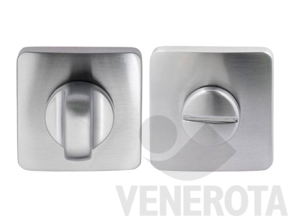 Immagine di Coppia bocchette quadre PT19 BZG per porte WC con nottolino - dimensioni 52x52 mm Colombo Design