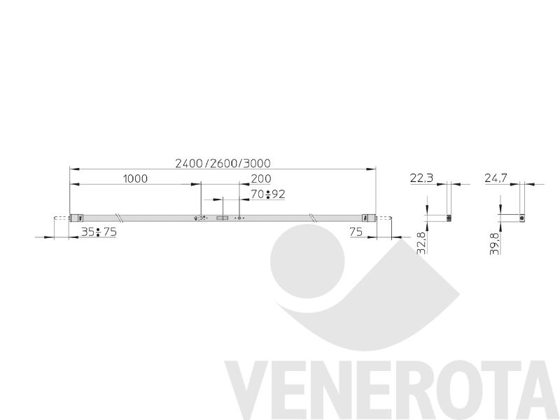 Immagine di Spranga universale meccanica l=2600 e accessori Viro