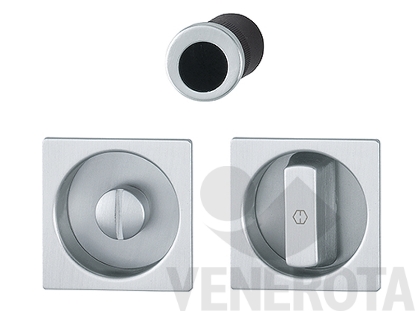 Immagine di Kit Spazio 2 quadro in alluminio con nottolino per porta scorrevole Hoppe