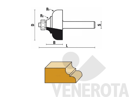 Immagine di Frese HW a doppio raggio con cuscinetto A131 gambo 6 mm Klein