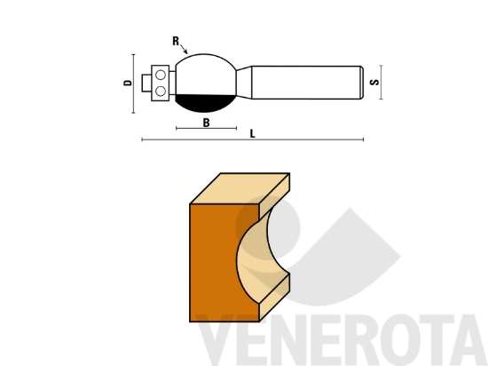 Immagine di Fresa HW a raggio art. E142 gambo 12 mm Klein