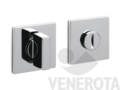 Immagine di Coppia bocchette quadre basse Space Q per porte WC con chiavistello - dimensioni 51x51 mm Olivari