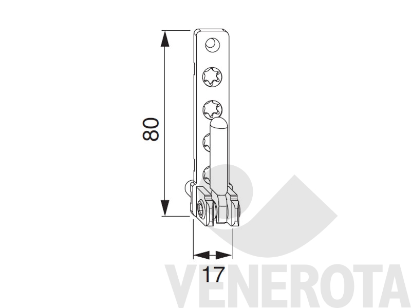 Immagine di Supporto cerniera PVC argento perni Maico 52484
