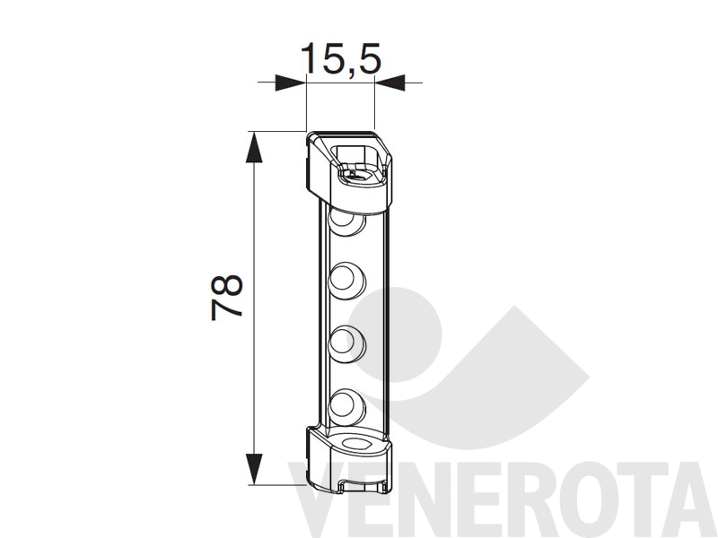 Immagine di Supporto forbice PVC perni D=7 mm argento Maico 52481