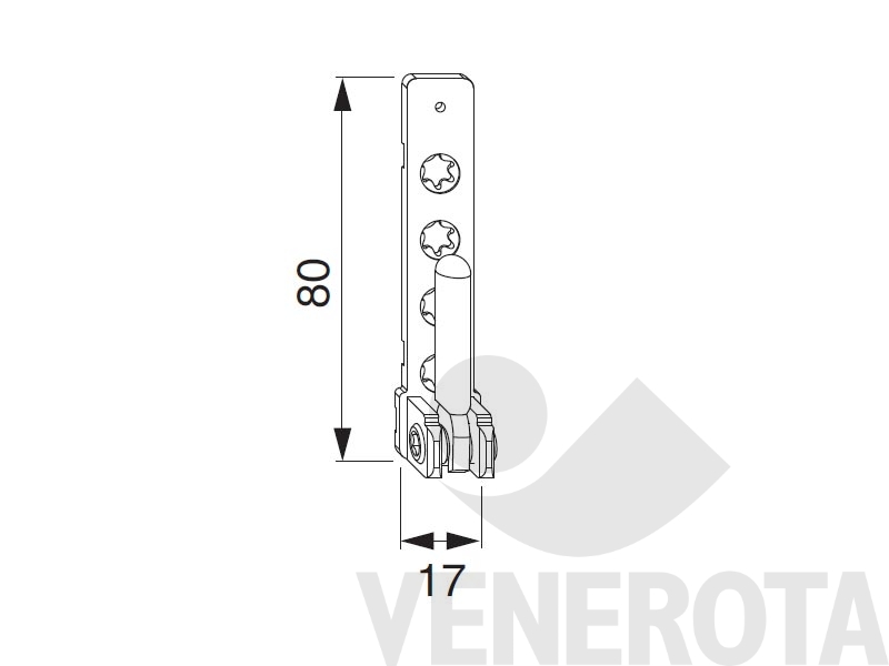 Immagine di Supporto cerniera PVC con perni corti argento Maico