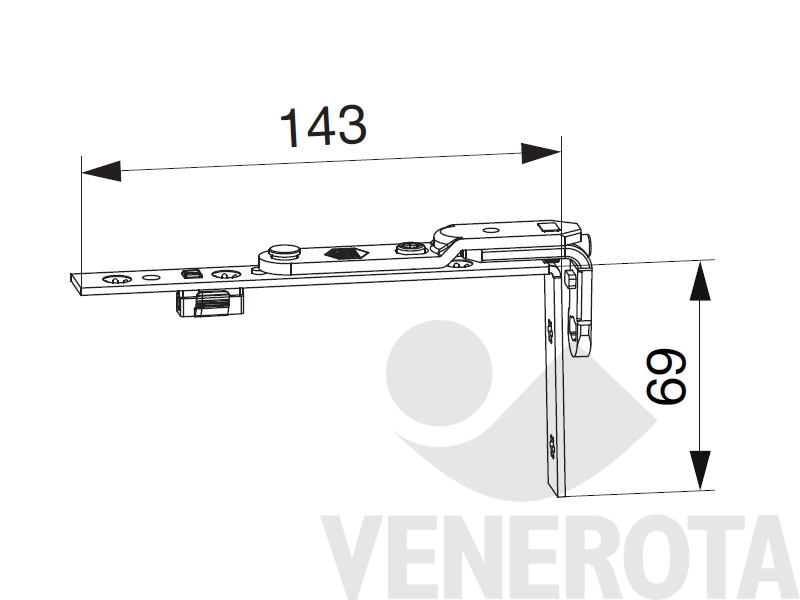 Immagine di Braccio cerniera A-B superiore PVC e in appoggio argento Maico 52462