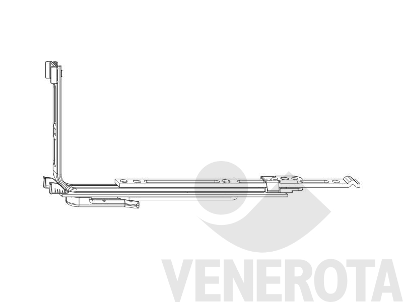 Immagine di Bloccafinestra per aerazione per anta-battente MM scost.9/scost.13 L=181 argento Maico 209303