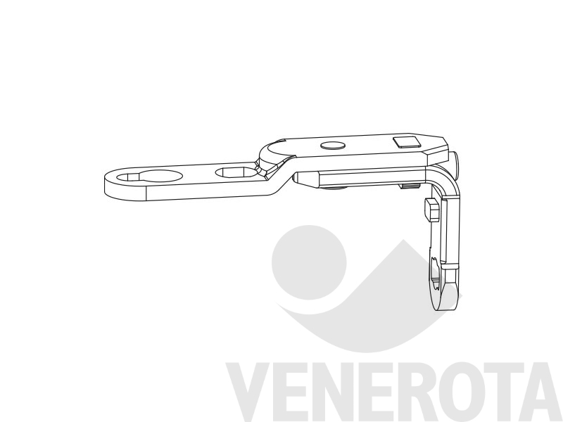 Immagine di Braccio cerniera A-B superiore in appoggio/DT/PVC per frontale cerniera MM argento Maico 202271