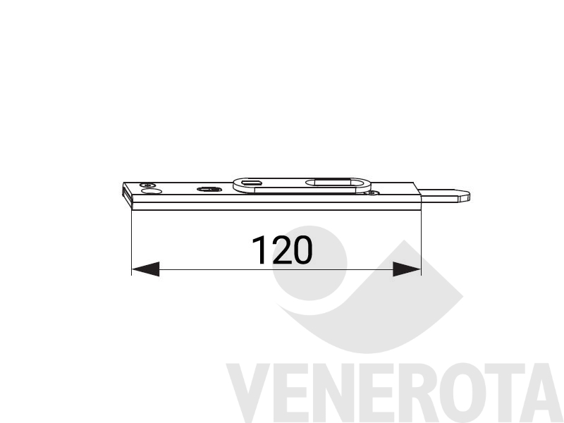 Immagine di Catenaccio U 6x24x6 mm per A12 scostamento 13 Lunghezza 120 mm Argento Maico