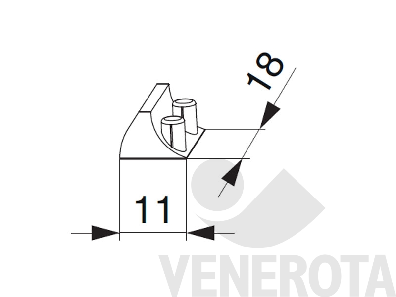 Immagine di Terminale in plastica per scontro scrocco battuta liscia PB 18 sc.9 xmm S=mm Maico 360074