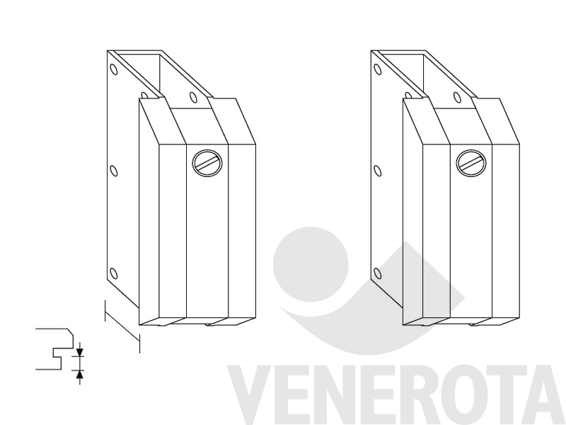 Immagine di Cerniera bilico orizzontale 175kg 35mm con spessori (42686) 4 mm argento Maico I12478