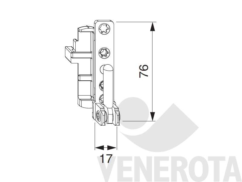 Immagine di Supporto cerniera DT130 per portafinestra argento Maico