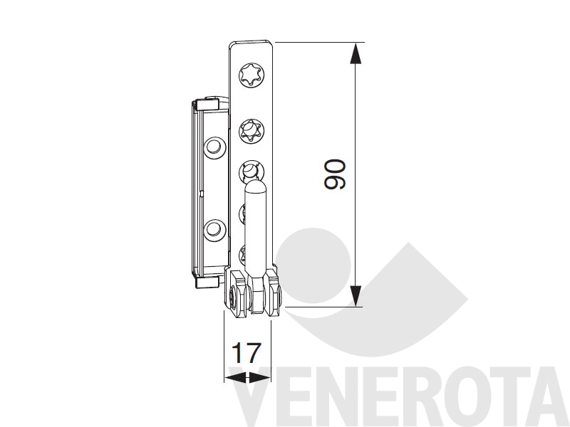 Immagine di Supporto cerniera DT160 argento Maico