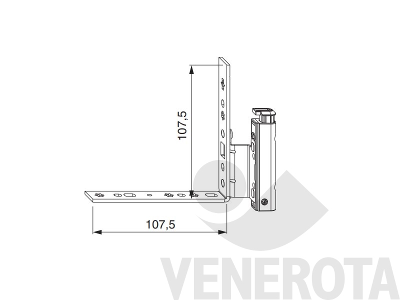 Immagine di Angolo cerniera DT130 argento Maico