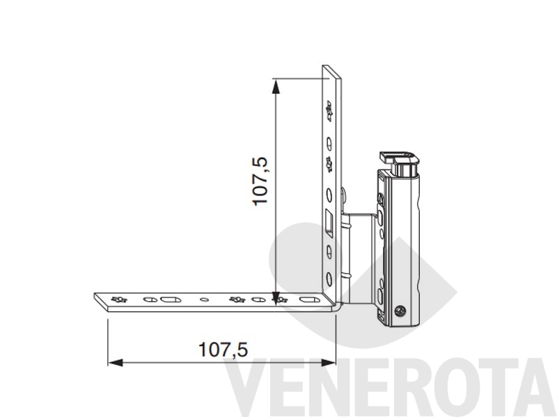 Immagine di Angolo cerniera DT130 argento Maico