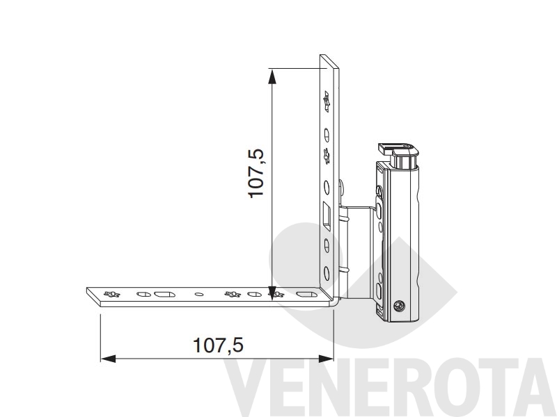 Immagine di Angolo cerniera DT130 argento Maico