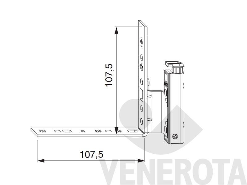 Immagine di Angolo cerniera DT130 argento Maico