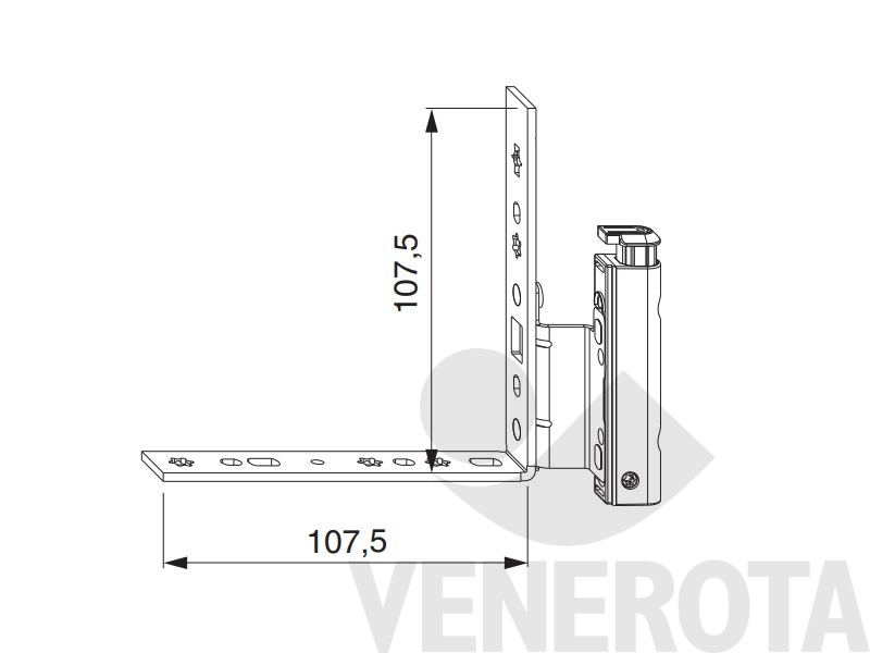 Immagine di Angolo cerniera DT130 argento Maico