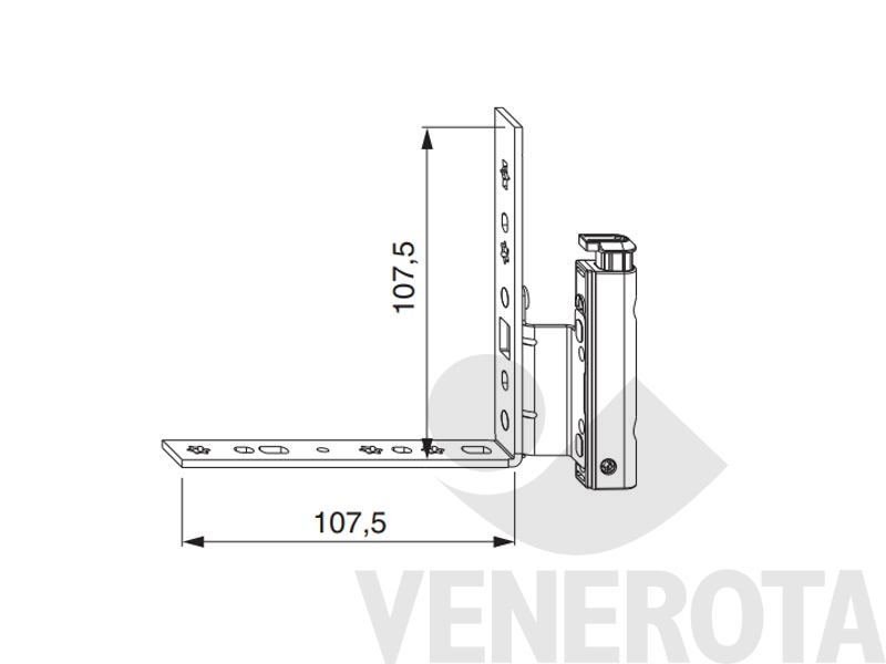 Immagine di Angolo cerniera DT130 argento Maico