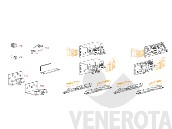 Immagine di Kit 2 ante biammortizzato Comfort K1054 Ternoscorrevoli