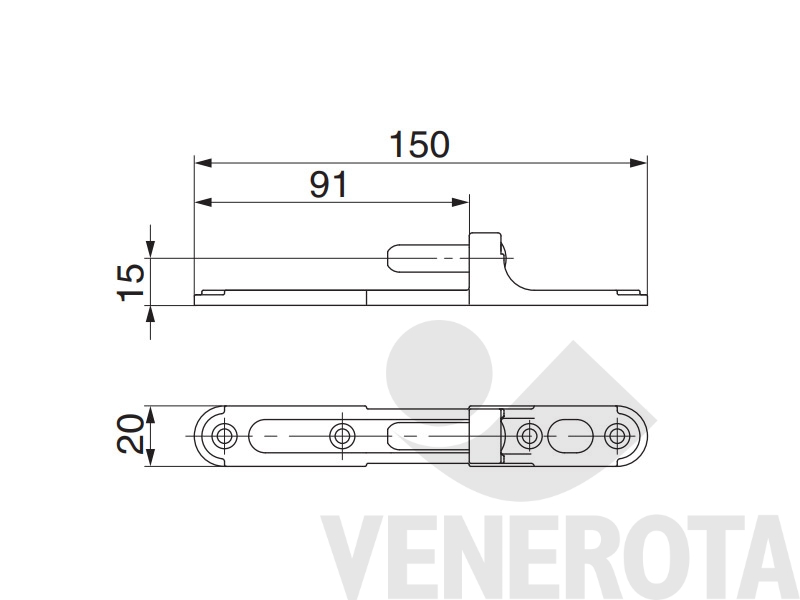 Immagine di Cardine su piastra spalletta rivestita L=20 mm Maico 56839