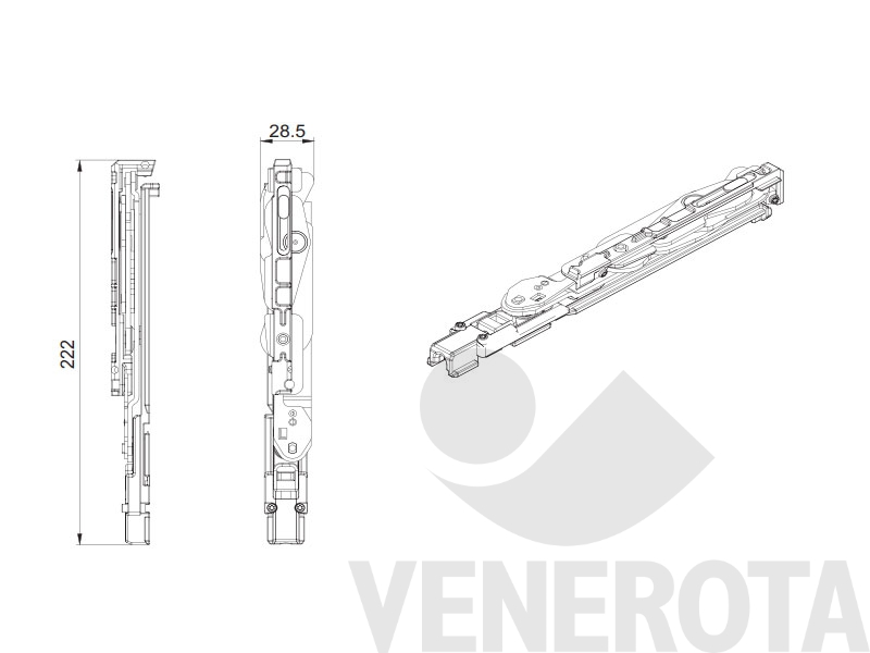 Immagine di Cerniera a scomparsa superiore regolabile per battente Ween Hide 180 Master Italy 3302.71