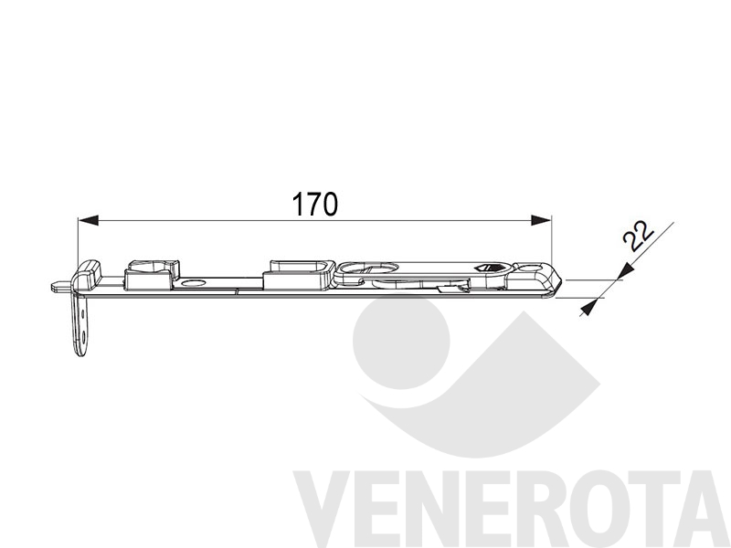 Immagine di Catenaccio inferiore bilanciere battuta liscia PB 24 SC13 lunghezza 170 mm Maico 218177