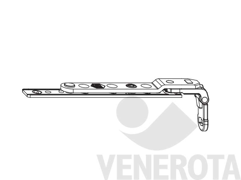 Immagine di Angolare parte anta cerniera A-B superiore Multi Matic per finestra trapezio argento Maico