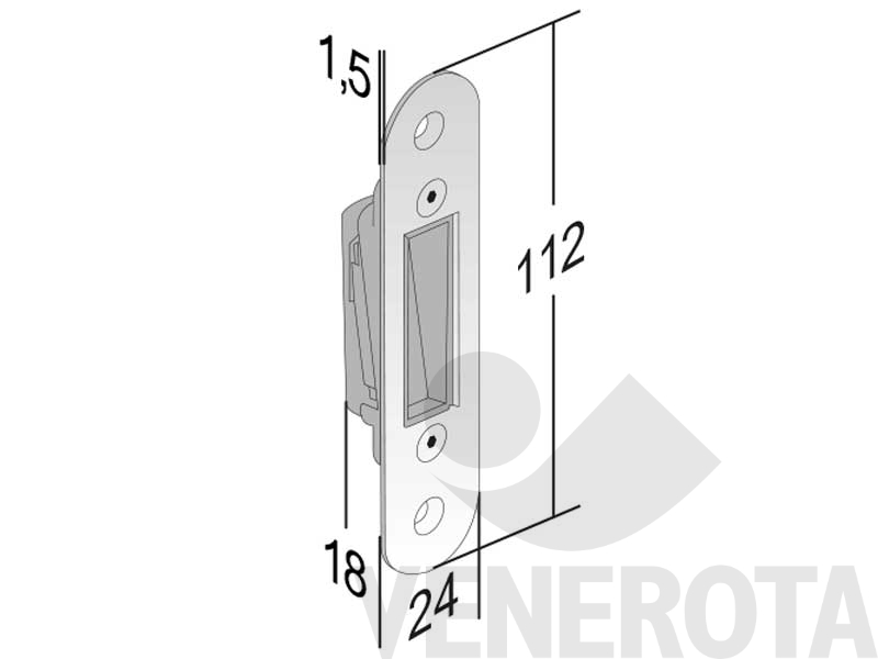 Immagine di Contropiastra per serratura magnetica, Modello B-Twin, per porta interna Bonaiti