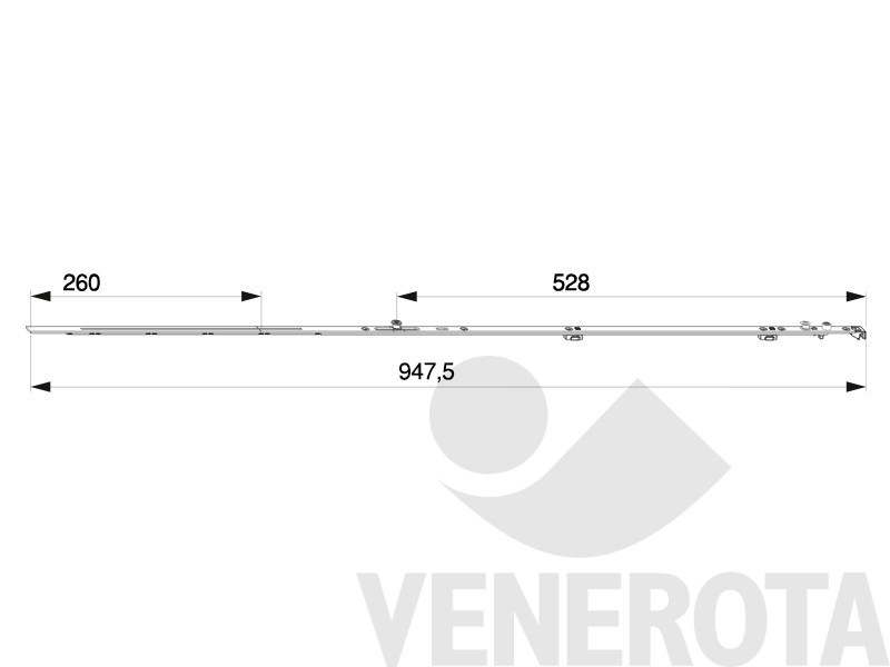 Immagine di Frontale cerniera A-B superiore parte anta Multi Matic rasabile 1050 con 1 fungo argento Maico 205941