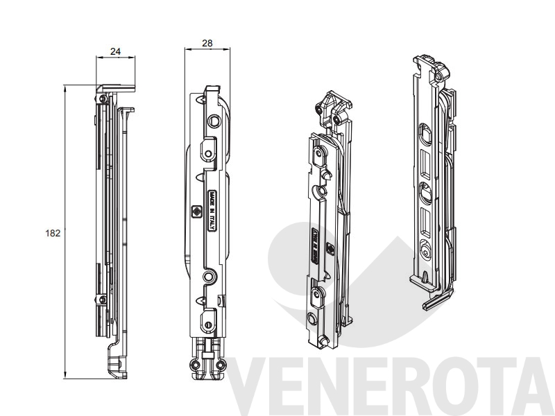 Immagine di Kit Cerniere Vasistas CE Ween Hide 180 Master Italy 3304.70