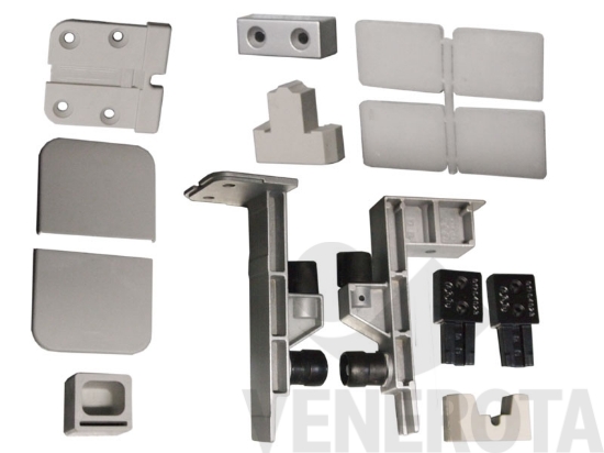 Immagine di Kit pattini e tappi per guida superiore ad incasso 22x22 mm AGB