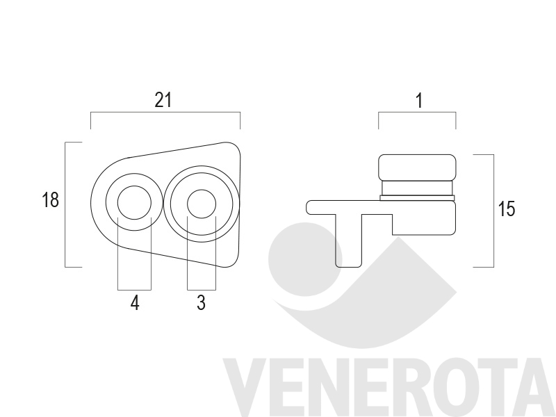 Immagine di Scontro scrocchetto pvc a rullo Maico 44278