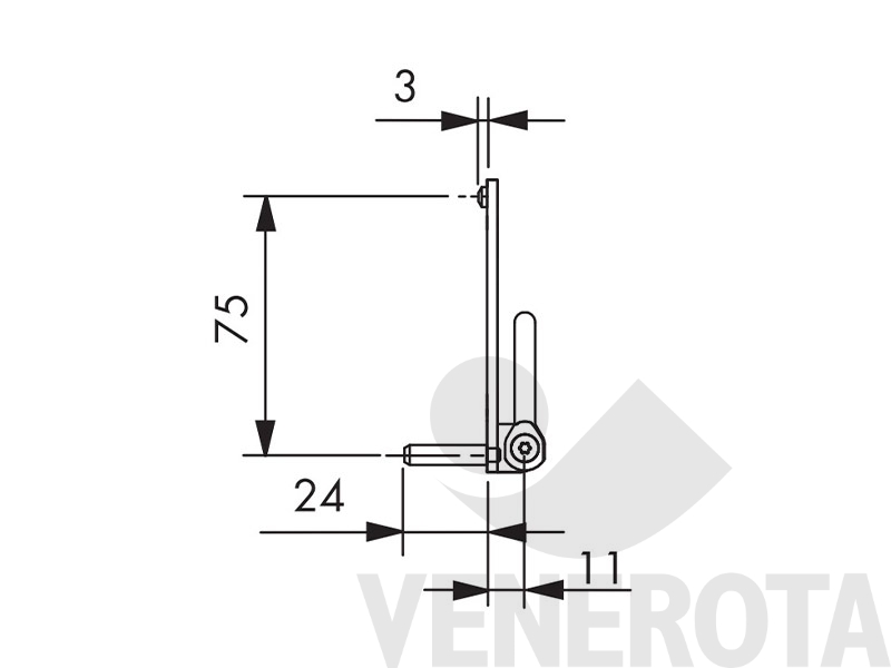 Immagine di Supporto angolo KF perni Siegenia Aubi TBEL6120-100071