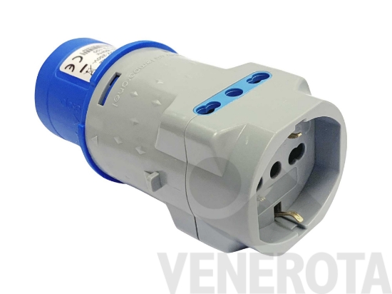 Ebe310142 Adattatore Da Spina Britannica A Continentale 2P+T, 16A, Bianco, Per Viaggi E Uso Domestico