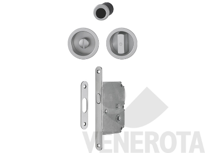 Immagine di Spazio Kit 1 tondo con bottone scanalato/nottolino e serratura Hoppe
