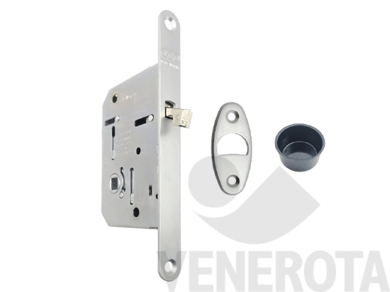 Immagine di SERRATURA SCIVOLA TRE BAGNO F=16 E=35 Q.8 ACC.CROMATO OPACO