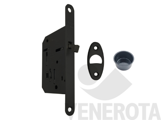 Immagine di SERRATURA SCIVOLA TRE BAGNO F=16 E=50 Q.8 NERO OPACO