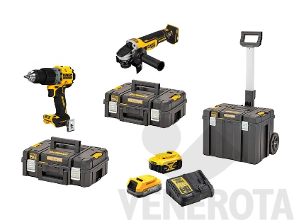 Immagine di Kit trapano avvitatore + smerigliatrice XR 18V DeWALT DCK805AD2IT