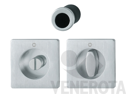 Immagine di Kit Spazio 2 quadro in ottone con nottolino per porta scorrevole Hoppe
