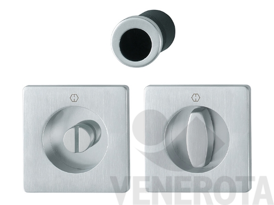 Immagine di Kit Spazio 2 quadro in ottone con nottolino per porta scorrevole Hoppe